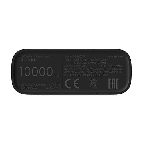 Внешний аккумулятор Xiaomi Mi Power Bank 3 Ultra compact PB1022ZM 10000 мАч, черный— фото №4